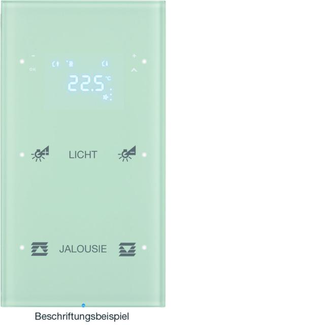BERKER R.3 Sensor dotykowy podwójny z regulatorem temperatury konfigurowalny szkło biały 75642150 HAGER