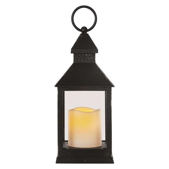Lampion 1 LED świeczka czarny 24 cm 3x AAA vintage IP20 timer DCLV02 EMOS