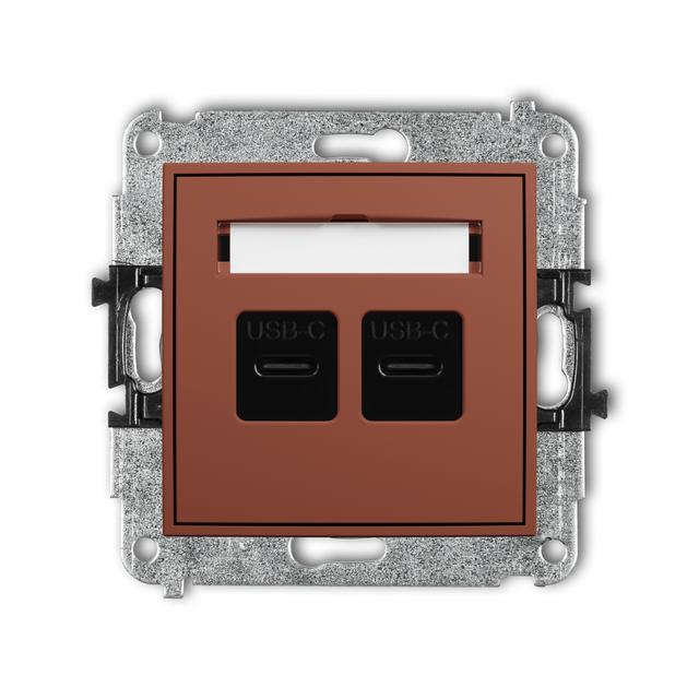 ICON Gniazdo podwójne 2xUSB typ C-C terakota 63IGUSB-8 KARLIK