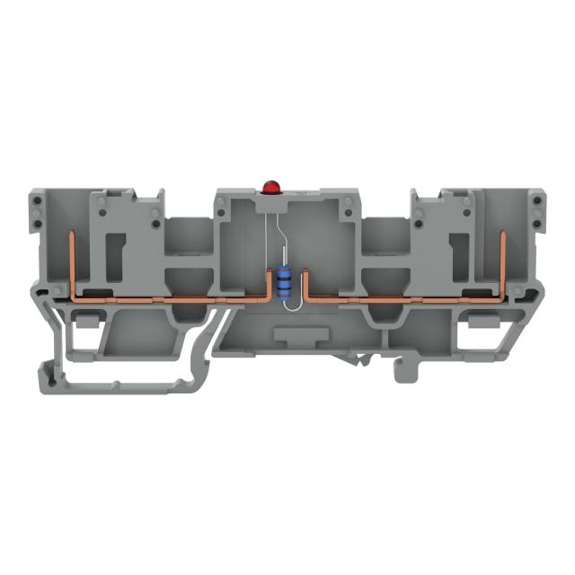 X-COM złączka bazowa 2-pinowa z LED szara /50szt./ WAGO