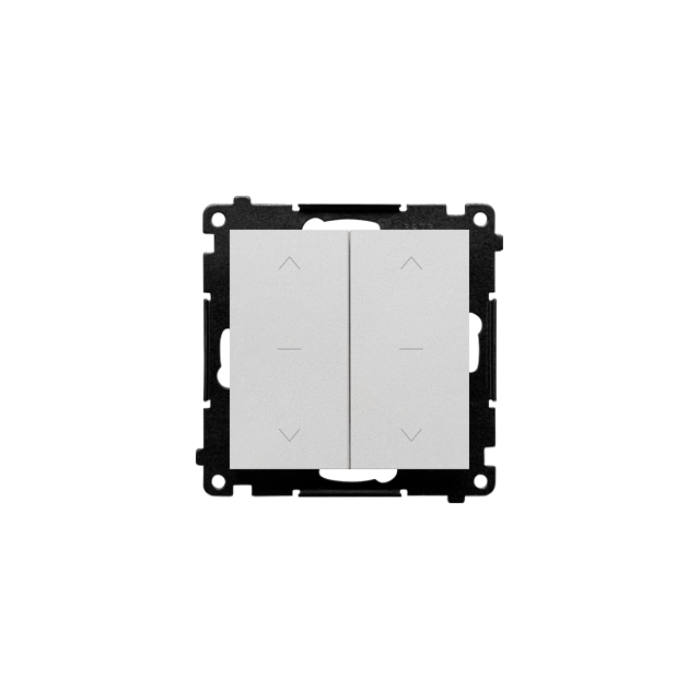 Simon 55 Przycisk roletowy zwierny podwójny trójpozycyjny 1-0-2 szybkozłączka Aluminium mat TZP2.01/143 KONTAKT