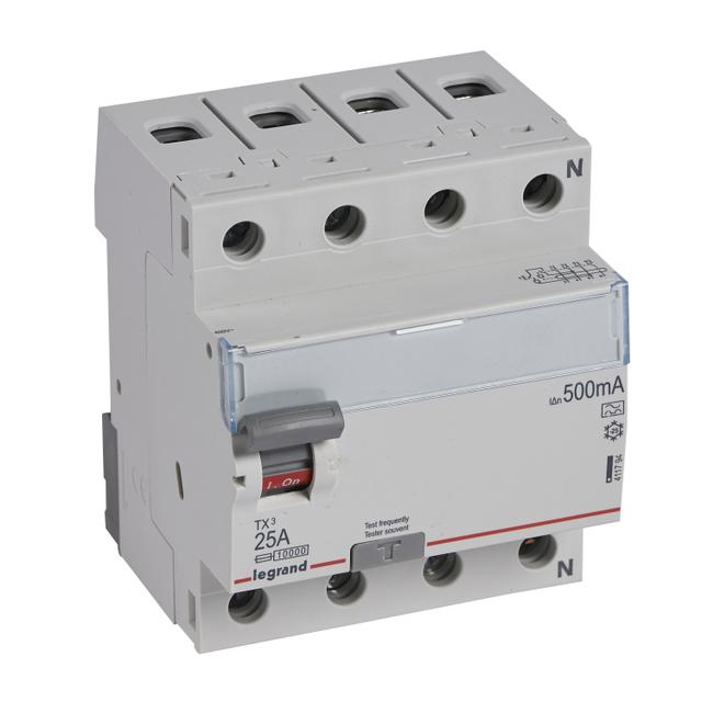 Wyłącznik Różnicowoprądowy P 304 4P 25A 500Ma Typa TX3 411794 LEGRAND
