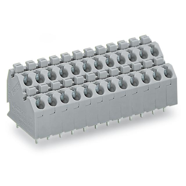 Dwupiętrowa listwa zaciskowa 12-biegunowa szara raster 5mm /12szt./ 250-712 WAGO