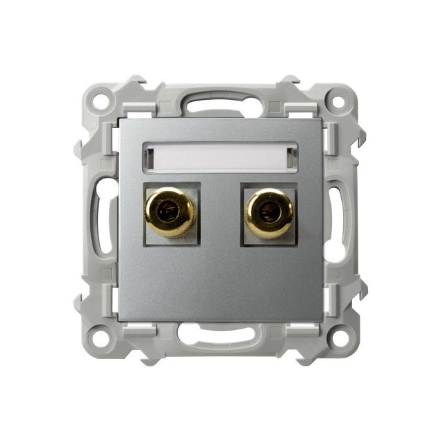 SZAFIR Gniazdo głośnikowe pojedyncze - kolor srebro GGN-1Z/m/18