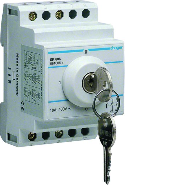 Łącznik kluczykowy 2P I-O-II-O 10A 400V SK606 HAGER