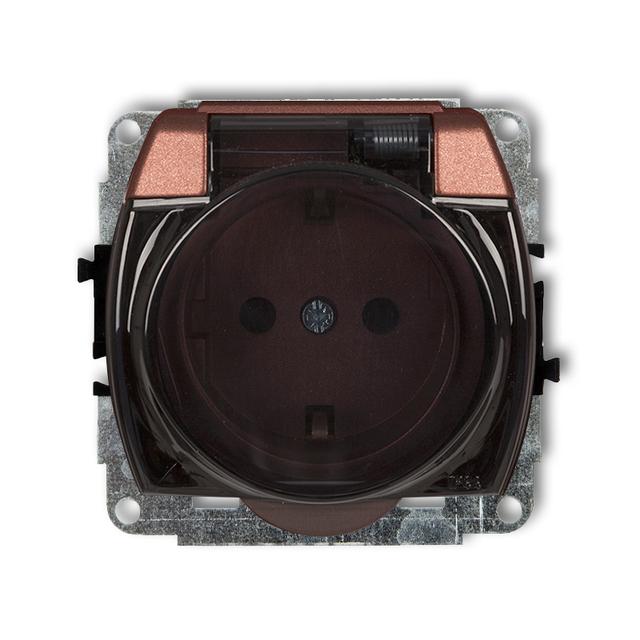 TREND Mechanizm gniazda bryzgoszczelnego z uziemieniem SCHUKO 2P+Z (klapka dymna, przesłony torów pr