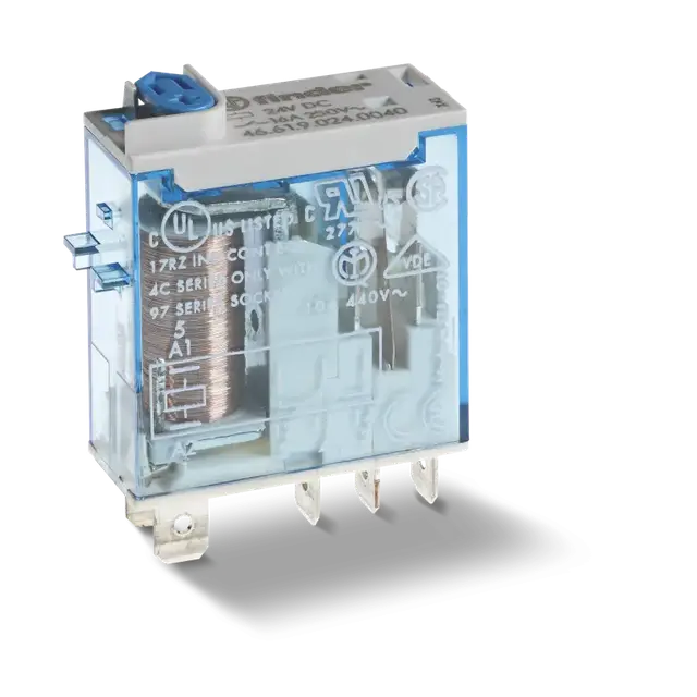 Miniaturowy przekaźnik przemysłowy 1 P; 16A; 48V AC; przycisk test. + mech. wskaźnik zadziałania