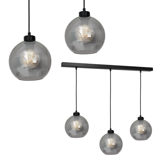 Milagro lampa wisząca Sofia Smoked 3xE27 czarna MLP65800