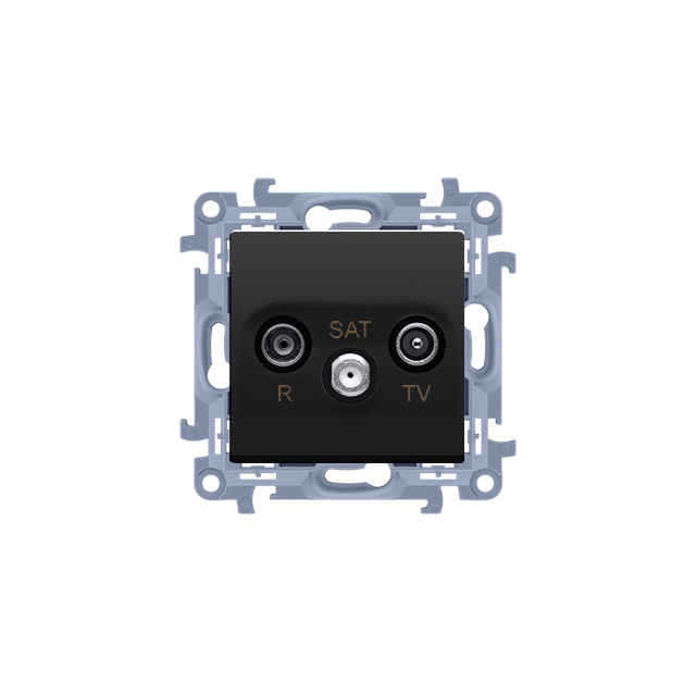 Simon 10 Gniazdo antenowe R-TV-SAT końcowe czarny mat 1x wejście: 5 MHz-24 GHz