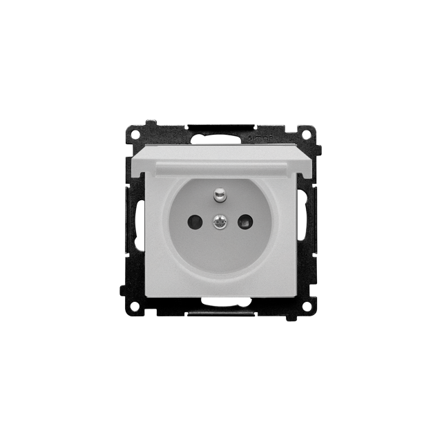 Simon 55 Gniazdo wtyczkowe do wersji IP44 bez uszczelki szybkozłączka Klapka W kolorze pokrywy Aluminium mat TGZ1BCUZ.01/143 KONTAKT