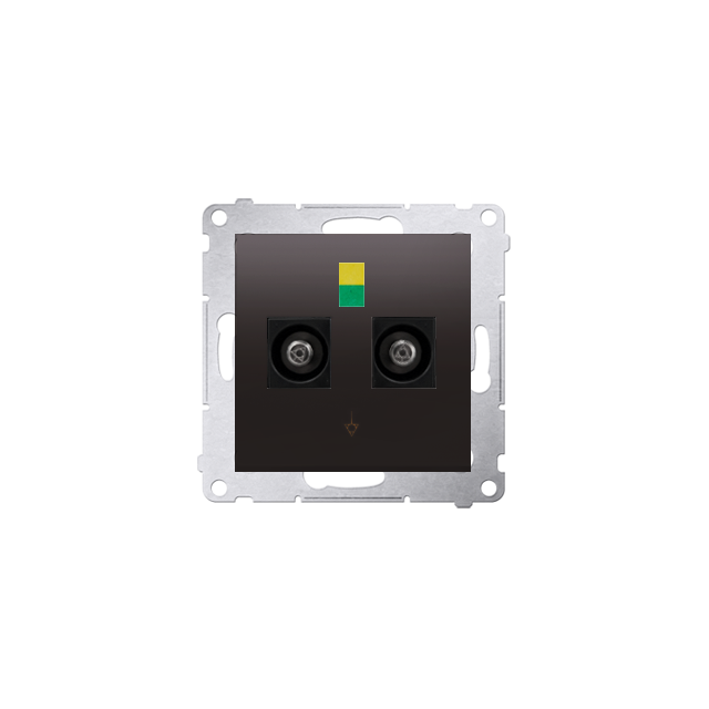 Simon 54 Gniazdo ekwipotencjalne podwójne antracyt