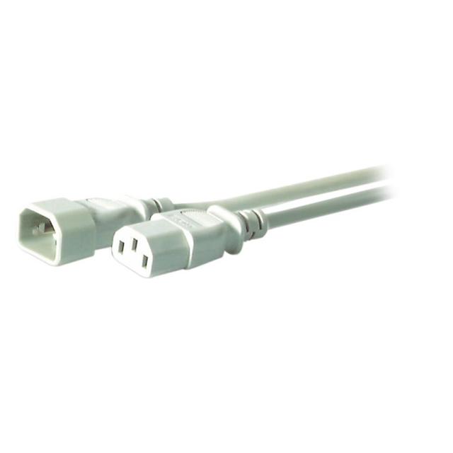 Przedłużacz C14 180° - C13 180° 3m szary