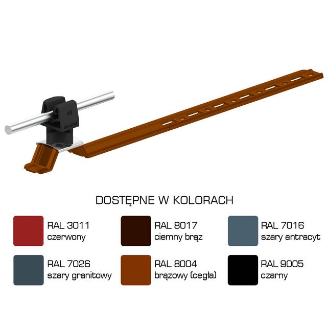 AN-20KPN/LA/C-N Uchw.dach.uniw.Z-zatrz. L=42cm,H=3,5cm /LA/ czarny