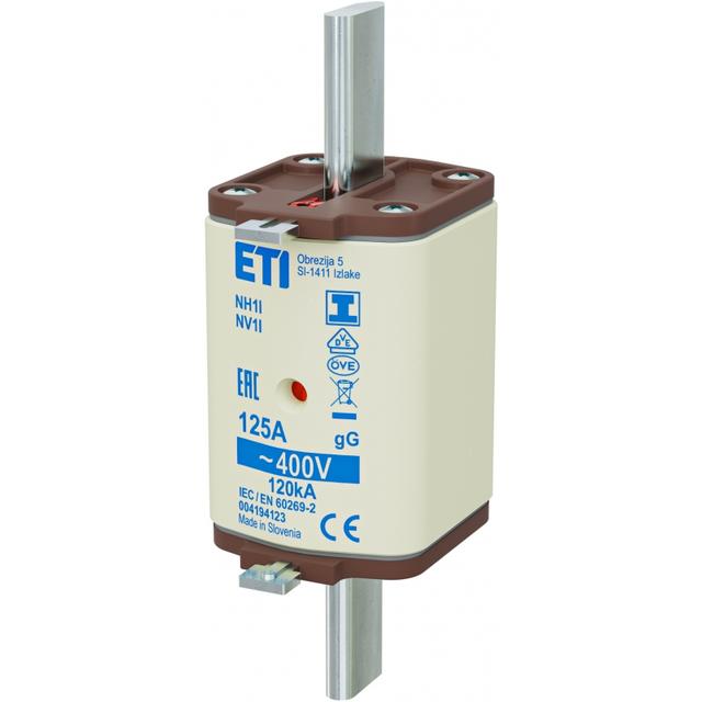 Wkładka topikowa NH zwłoczna KOMBI Zaczepy izolowane NH1 I gG 125A 400V 004194123 ETI
