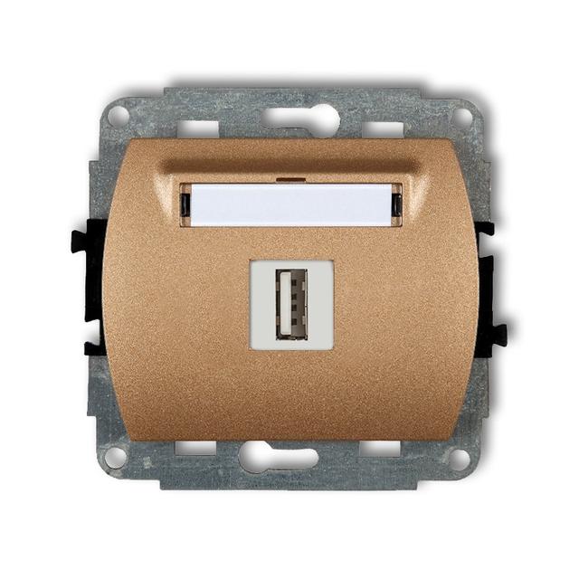 TREND Mechanizm gniazda pojedynczego USB A-A 3.0 złoty metalik