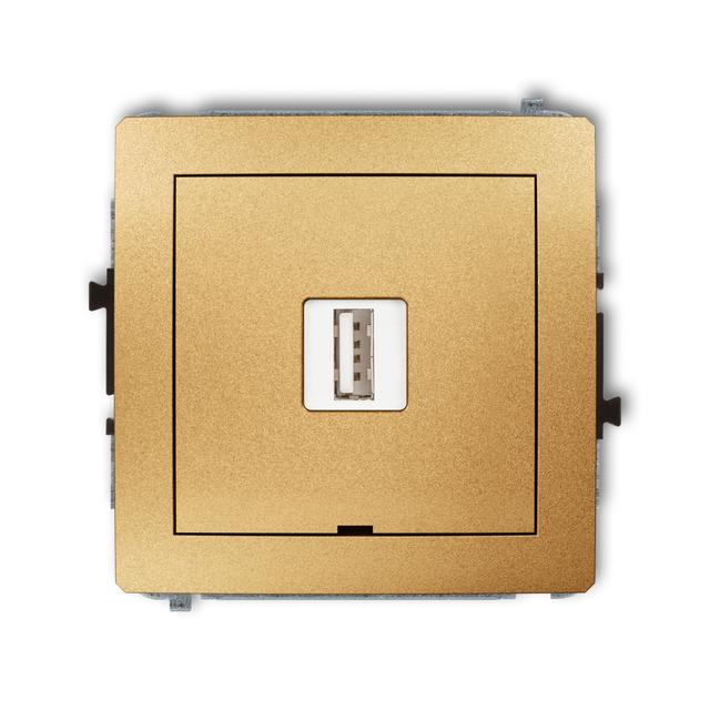DECO Mechanizm ładowarki USB pojedynczej USB A, 10W max., 5V, 2A, bez pola opisowego złoty