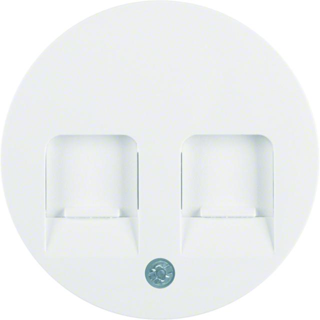 BERKER R.1/R.3 Płytka czołowa zasuwa chroniące przed kurzem pole opisowe biały 11812089 HAGER