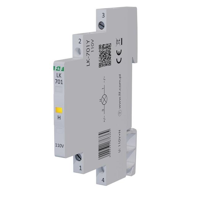 Lampka kontrolna zasilania 1/3S 110V AC/DC 1xLED ŻÓŁTA LK-701Y-110V F&F