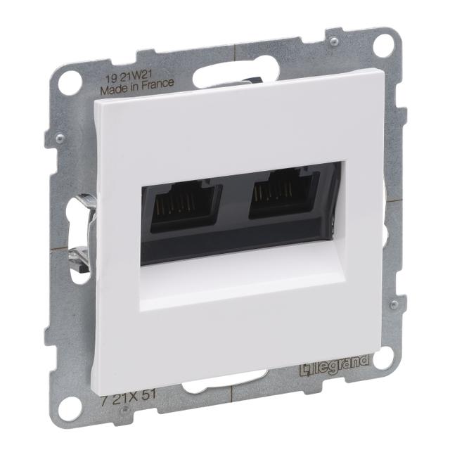 SUNO - Gniazdo 2XRJ45/kat 5E UTP, Biały, Legrand