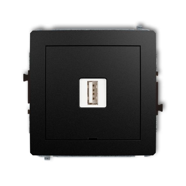 DECO Ładowarka USB pojedyncza USB A, 5W max., 5V, 1A, bez pola opisowego czarny mat 12DCUSBBO-1 KARLIK