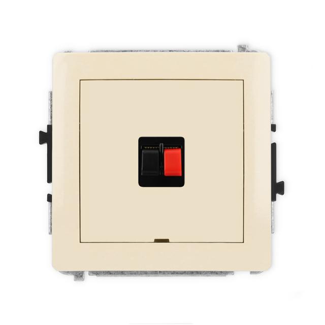 DECO Mechanizm gniazda głośnikowego pojedynczego, bez pola opisowego beżowy