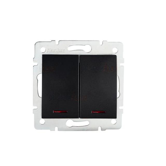 LOGI 02-1120-142 cm Łącznik dwugrupowy świecznikowy z LED LOGI 02-1120-142 cm śrubowy kolor czarny m