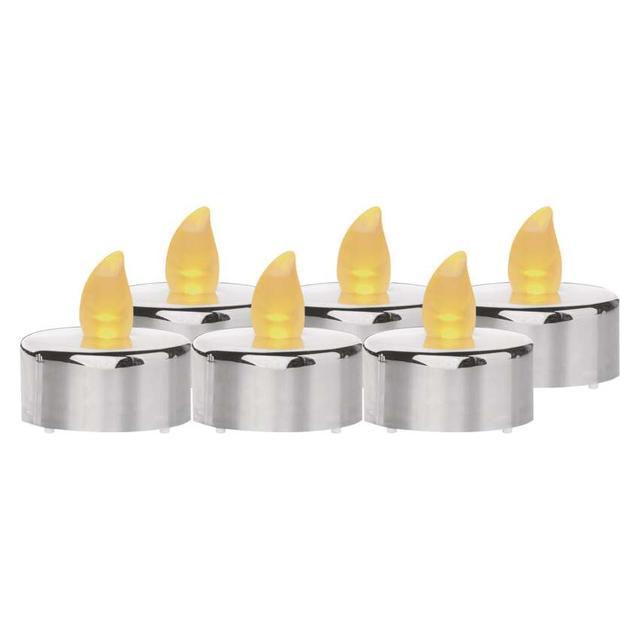 Świeczki tealight srebrne 6x CR2032 vintage kpl. 6 szt. DCCV12 EMOS