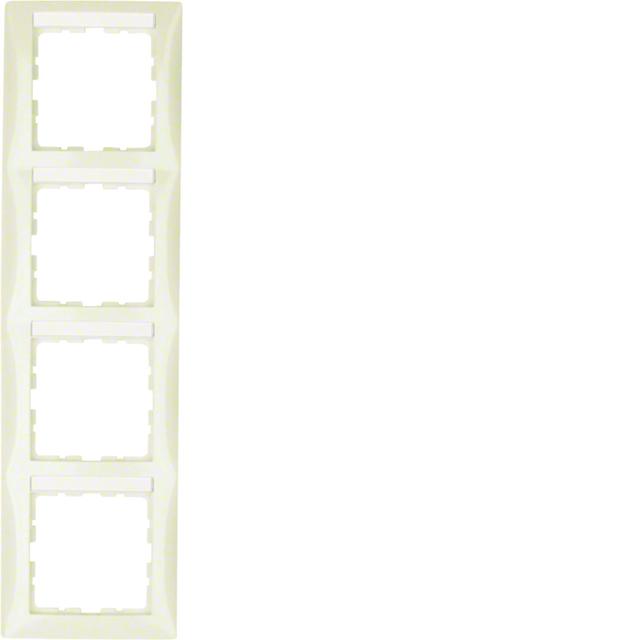 B.Kwadrat Ramka 4-krotna pionowa z polem opisowym, kremowy, połysk