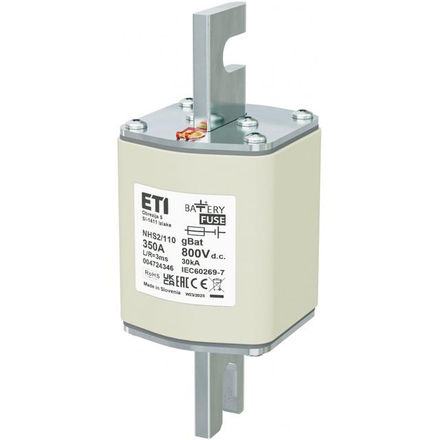 Wkładka topikowa NH do ochrony akumulatorów, magazynów energii DC NHS2/110 gBat 350A 800V DC 004724346 ETI