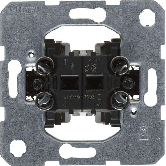 one.platform Przycisk podwójny 2 zestyki zwierne oddzielne zaciski wejściowe (mechanizm) Berker 53503503 WDEM503503 HAGER