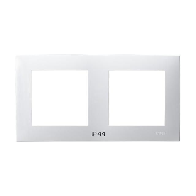 SZAFIR Ramka podwójna do łączników IP-44 - kolor biały