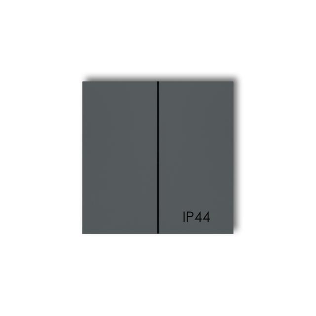 Klawisze podwójne do łączników IP44 ICON, MINI (komplet dwóch klawiszy), grafitowy mat 28MKLH-2 KARLIK