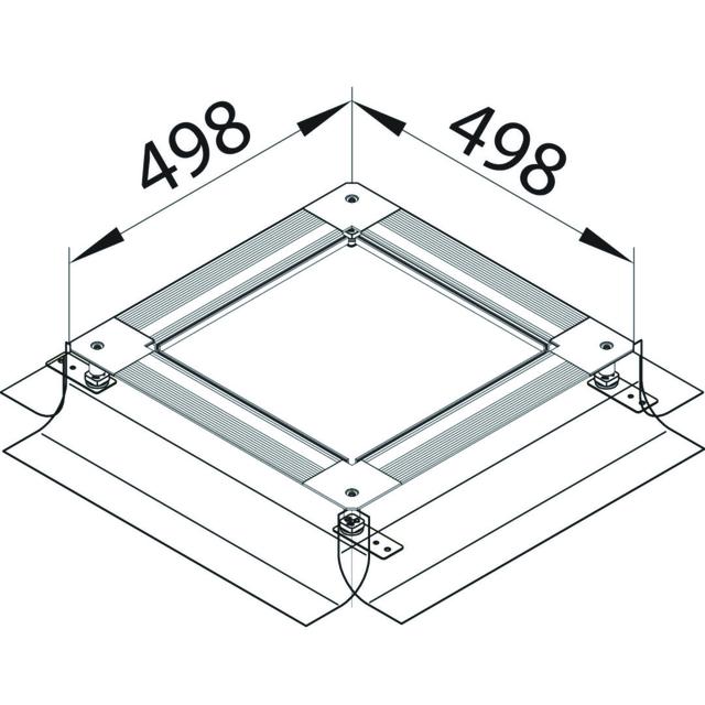 tehalit.UK Uniwersalna puszka podłogowa na nóżkach rozmiar 3 215-265mm stal UDH3215265 HAGER