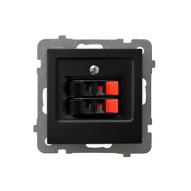 AS Gniazdo głośnikowe podwójne - kolor czarny metalik