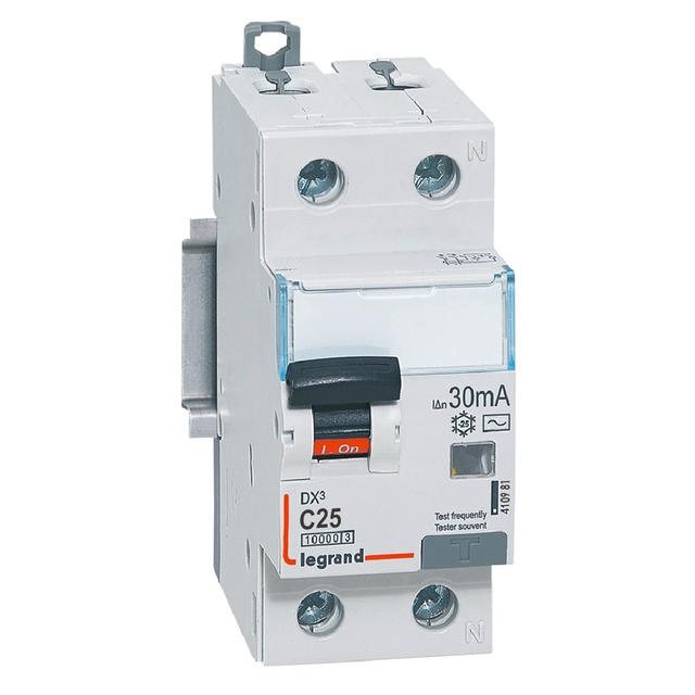 WYŁĄCZNIK RÓŻNICOWONADPRĄDOWY P 312 2P C 25A 30MA TYP AC 10KA SERII DX3, Legrand
