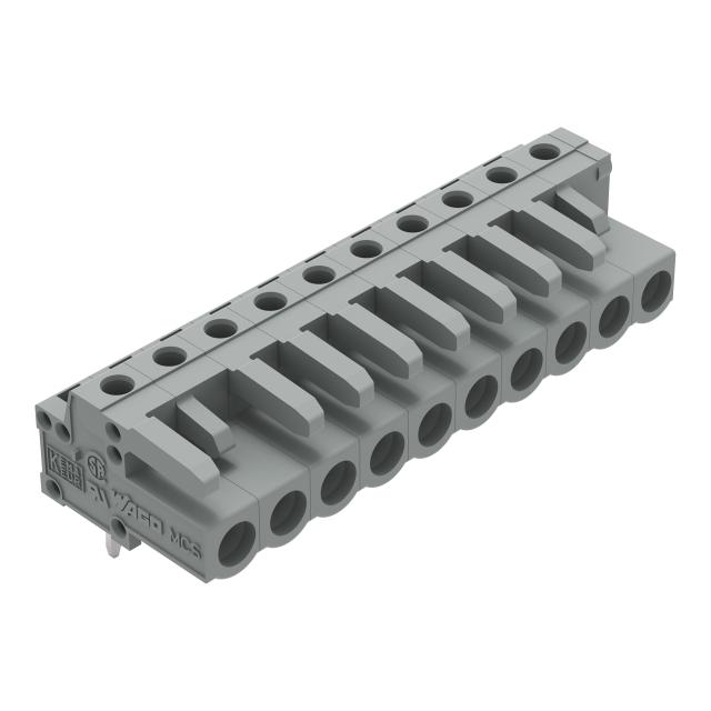 MCS-MIDI Classic gniazdo kątowe 10-bieg. szare raster 5 mm /50szt./ WAGO