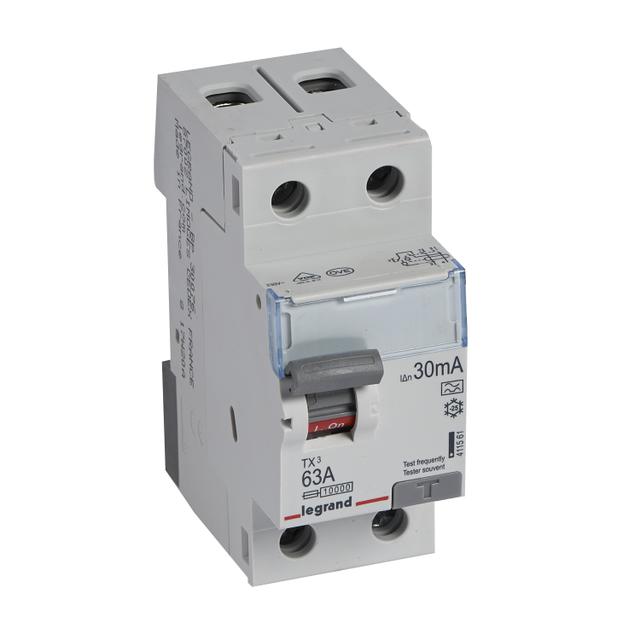 Wyłącznik Różnicowoprądowy P 302 2P 63A 30Ma Typa TX3 411561 LEGRAND