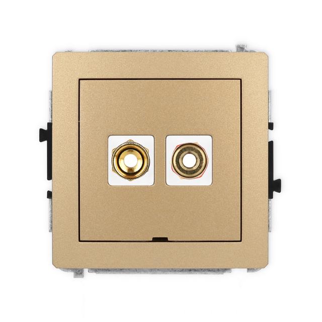 DECO Mechanizm gniazda głośnikowego pojedynczego, bez pola opisowego (typu banan - czerwony i czarny