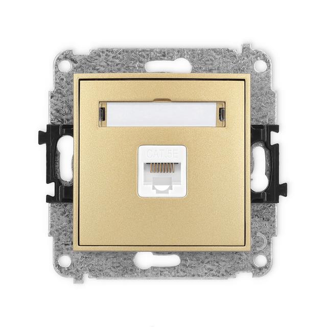 ICON Mechanizm gniazda komputerowego pojedynczego 1xRJ45, kat. 5e, 8-stykowy złoty