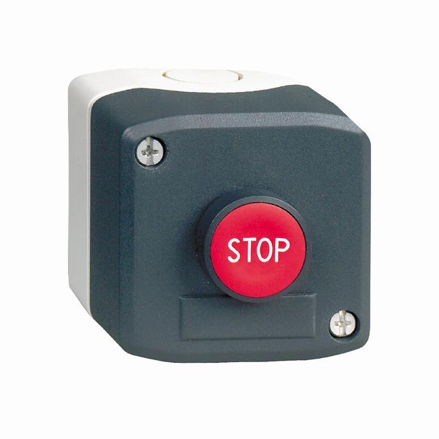 Harmony XALD Stacja sterująca ciemnoszara czerwony przycisk fi22 z samopowrotem Stop 1R XALD114 Schneider
