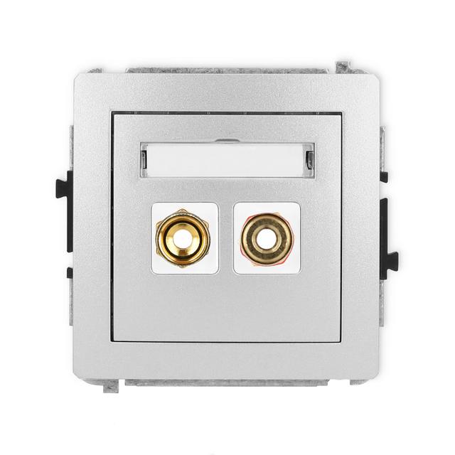 DECO Mechanizm gniazda głośnikowego pojedynczego (typu banan - czerwony i czarny, pozłacany, 4 mm2,