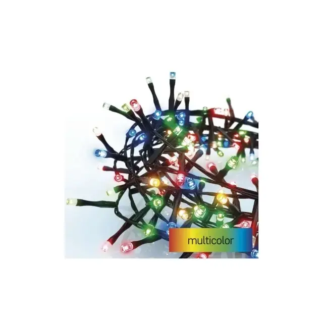 Lampki choinkowe LED Classic Cluster, jeżyk, 600LED 12m, multikolor, czarny, IP44, timer