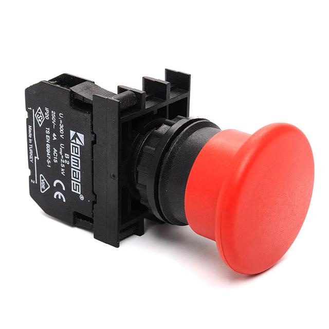 Przycisk dłoniowy bezpieczeństwa 1NC, grzybek 40 mm czerwony