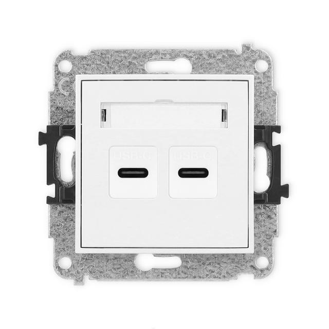 ICON Gniazdo podwójne 2xUSB C-C biały IGUSB-8 KARLIK
