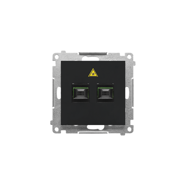 Simon 55 Gniazdo światłowodowe / optyczne podwójne SC/APC Czarny mat