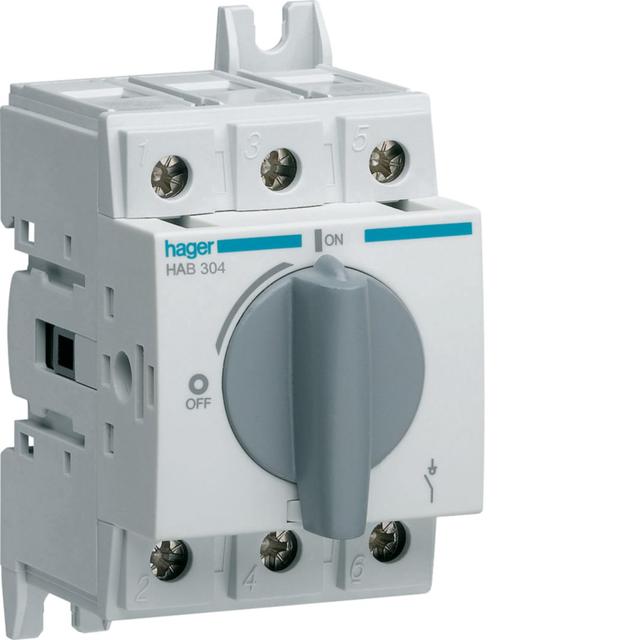 Modułowy rozłącznik izolacyjny obrotowy 3P 40A rozmiar 1 HAB304 HAGER