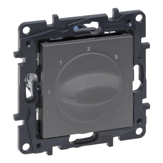 Niloe Step - łącznik sterowania wentylacją 4-pozycyjny- kolor stalowy, Legrand