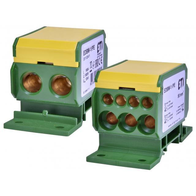 Blok rozdzielczy 160A (2x4-50mm2/3x2,5-25mm2+4x2,5-16mm2) żółto-zielony EDBM-1/PE 001102411 ETI