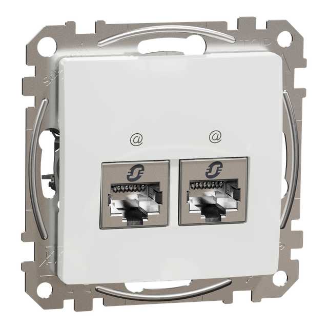 Sedna Design & Elements, gniazdo komputerowe 2xRJ45 kat.6 STP, białe