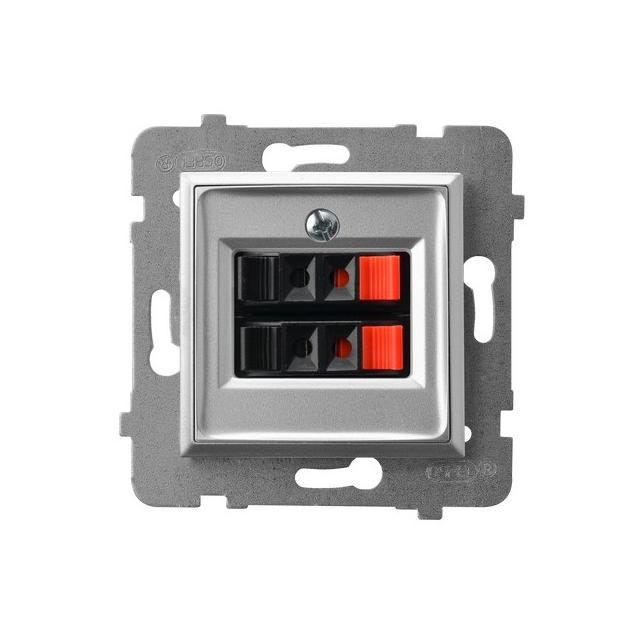 ARIA Gniazdo głośnikowe podwójne - kolor srebro